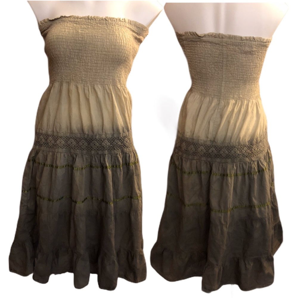 She’s cool xlarge green ombré strapless dress